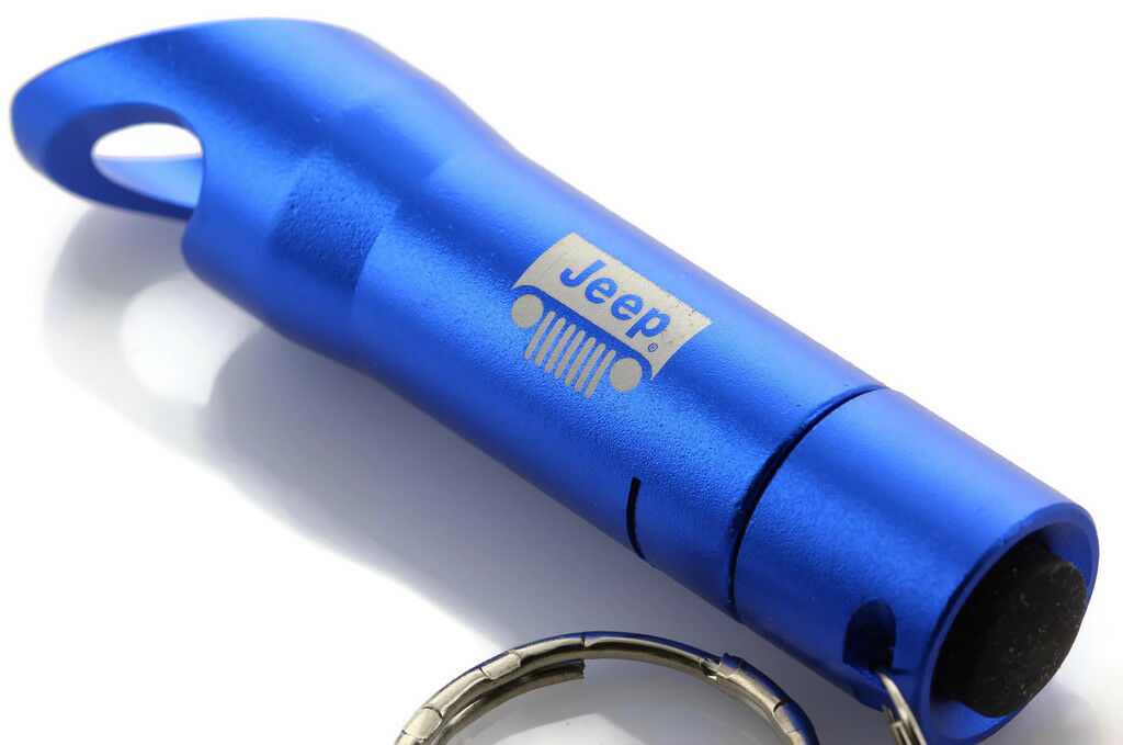 Blue Jeep Grille Mini Flashlight LED Bottle Opener Key Chain